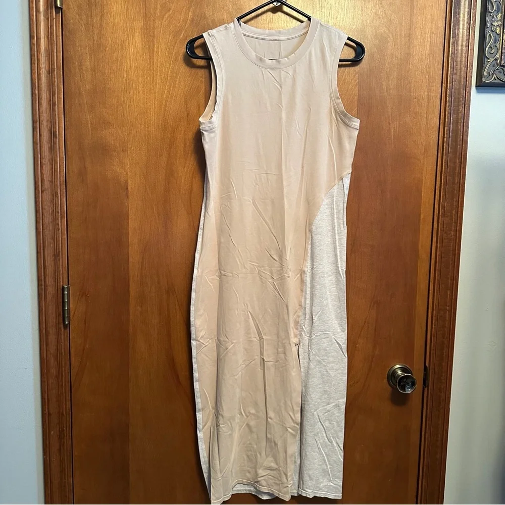 Lululemon‎ Dress Tank Top Beige Grey 8 Side Slit